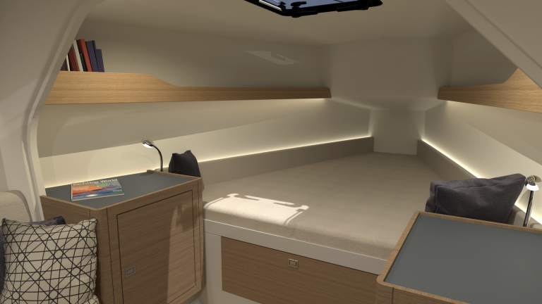 saffier yacht bugkabine interieur